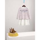 Burberry Burberry Embroidered Striped Cotton Top, Size: 14y, Purple