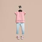 Burberry Burberry Pleat And Check Detail Cotton T-shirt, Size: 14y, Pink
