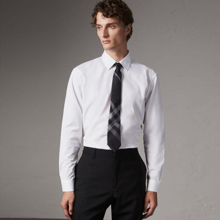 Burberry Burberry Modern Fit Cotton Poplin Shirt, Size: 17.5, White