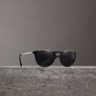 Burberry Burberry Keyhole Pilot Round Frame Sunglasses, Black