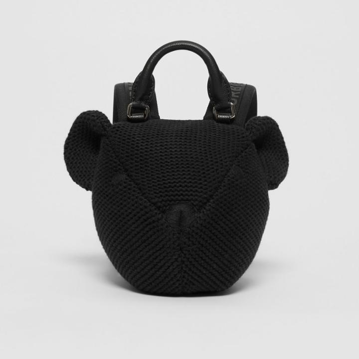 Burberry Burberry Childrens Thomas Bear Knit Cotton Backpack, Black