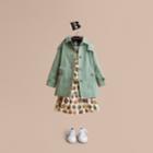 Burberry Burberry Hooded Tropical Gabardine A-line Trench Coat, Size: 14y, Green