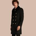 Burberry Regimental Cashmere Coat With Detachable Mink Collar
