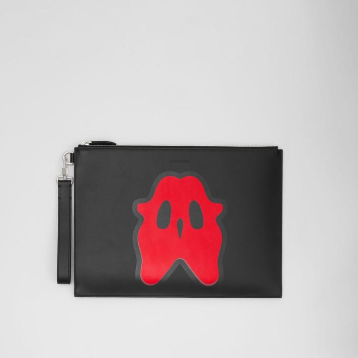 Burberry Burberry Large Monster Graphic Leather Zip Pouch