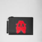 Burberry Burberry Large Monster Graphic Leather Zip Pouch