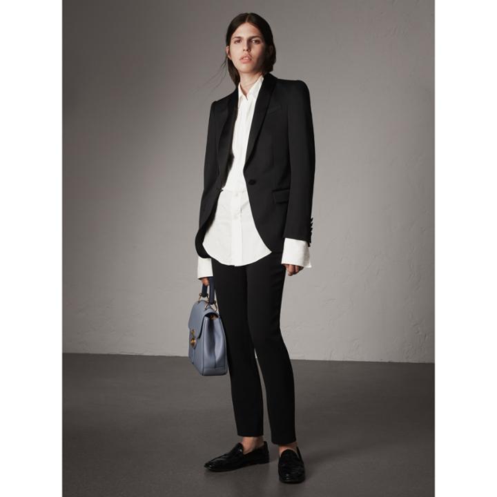 Burberry Burberry Stretch Wool Tuxedo Jacket, Size: 10, Black