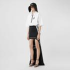 Burberry Burberry Montage Print Stretch Jersey Step-through Skirt, Size: 04, Black