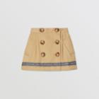 Burberry Burberry Childrens Logo Tape Cotton Twill Skirt, Size: 2y, Yellow