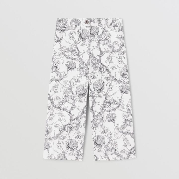 Burberry Burberry Childrens Floral Sketch Print Denim Trousers, Size: 10y