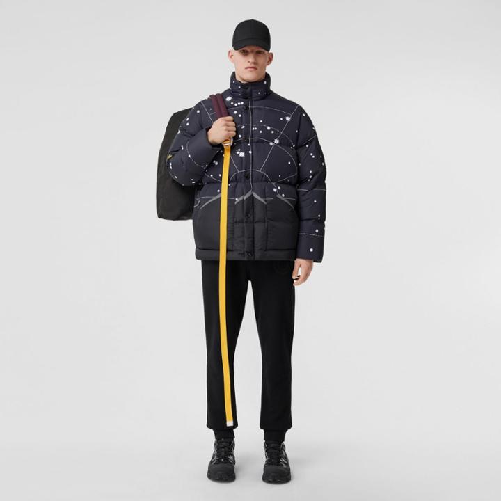 Burberry Burberry Geometric Print Nylon Puffer Jacket