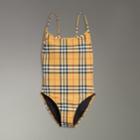 Burberry Burberry Vintage Check Swimsuit, Beige