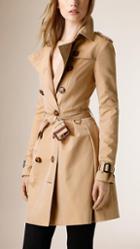 Burberry Skirted Cotton Gabardine Trench Coat