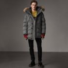 Burberry Burberry Detachable Fur Trim Cashmere Down-filled Parka, Size: 40
