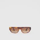 Burberry Burberry Monogram Motif Rectangular Frame Sunglasses, Amber Tortoiseshell
