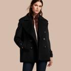 Burberry Wool Cashmere Pea Coat With Detachable Warmer