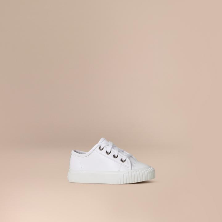 Burberry Burberry Leather Lace-up Trainers, Size: 9.5, White