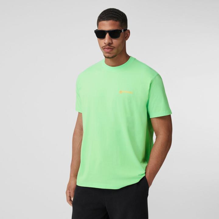 Burberry Burberry Slogan Print Cotton Oversized T-shirt, Green