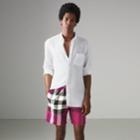 Burberry Burberry Check Drawcord Swim Shorts, Size: L, Pink