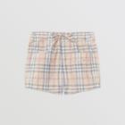 Burberry Burberry Childrens Check Cotton Shorts, Size: 3m, Pale Stone