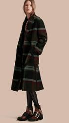 Burberry Unlined Tartan Wool Double-breasted Coat