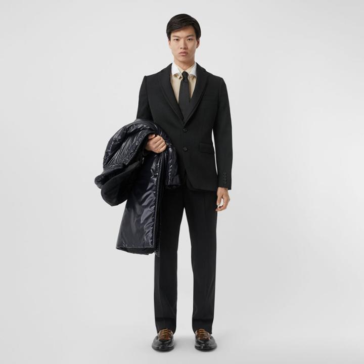 Burberry Burberry English Fit Reconstructed Wool Tailored Jacket, Size: 36, Black