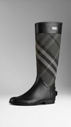 Burberry Check Panel Rain Boots