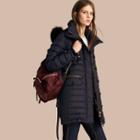 Burberry Slim Fit Down-filled Parka With Fur Trim