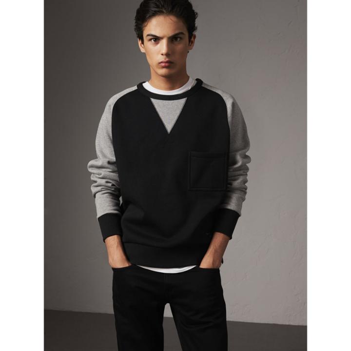 Burberry Burberry Two-tone Cotton Blend Sweatshirt, Size: M, Black