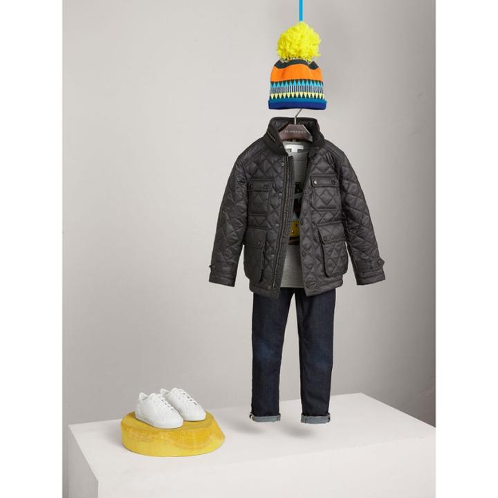 Burberry Burberry Diamond Quilted Field Jacket, Size: 14y, Grey