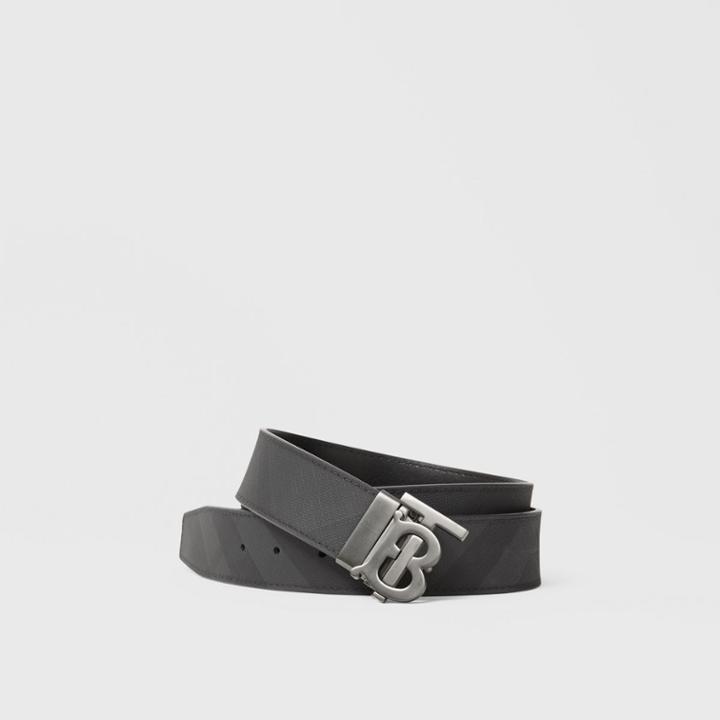 Burberry Burberry Reversible Monogram Motif London Check Belt, Size: 105, Grey