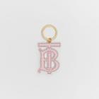 Burberry Burberry Monogram Motif Two-tone Leather Key Charm, Pink