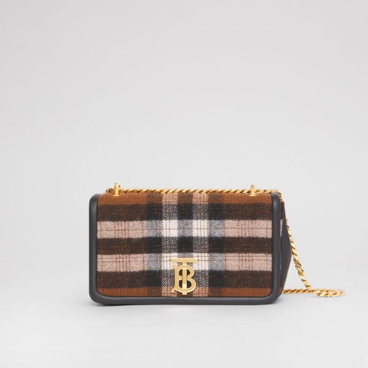 Burberry Burberry Small Quilted Check Cashmere Lola Bag