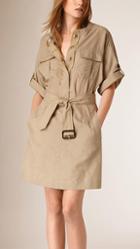 Burberry Cotton And Silk Blend Utility Dress