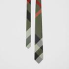 Burberry Burberry Modern Cut Oversized Check Silk Tie, Green