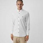 Burberry Burberry Contrast Button Stretch Cotton Shirt, Size: M, White