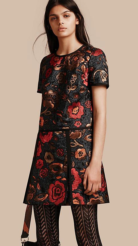 Burberry Floral Jacquard T-shirt Dress