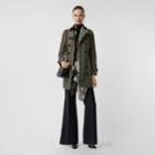 Burberry Burberry Sandringham Fit Cotton Gabardine Trench Coat, Size: 0, Green