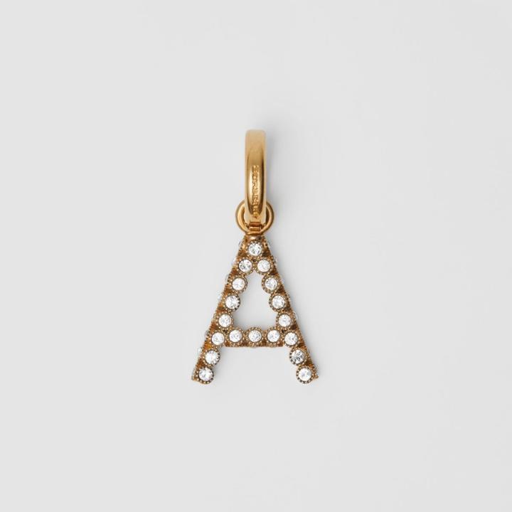 Burberry Burberry Crystal 'a' Alphabet Charm, Yellow