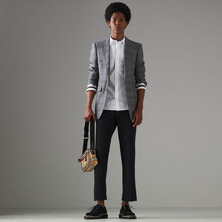 Burberry Burberry Stripe Detail Stretch Cotton Shirt, White