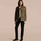 Burberry Ramie Cotton And Suede Field Jacket