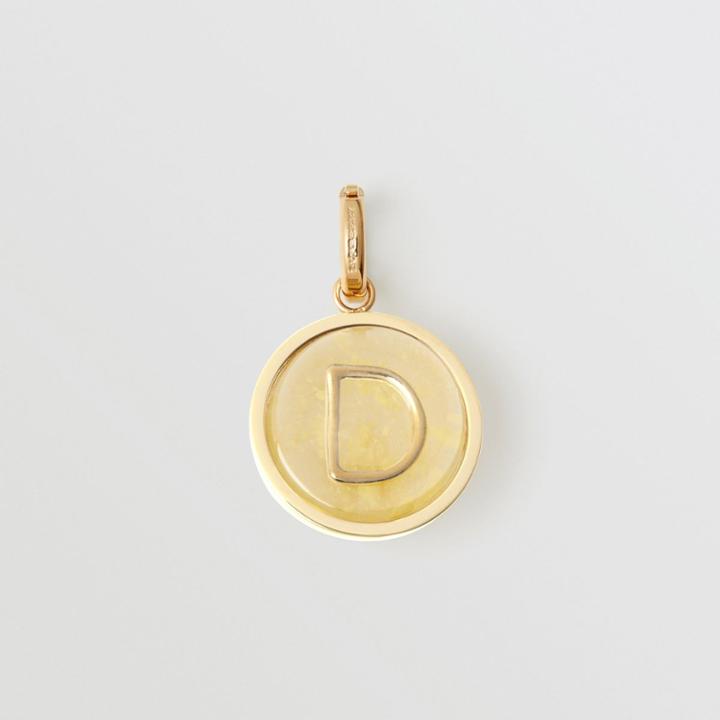 Burberry Burberry Marbled Resin 'd' Alphabet Charm, Yellow