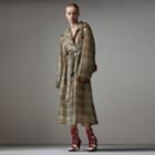 Burberry Burberry Vintage Check Soft-touch Plastic Single-breasted Coat, Size: 10, Yellow