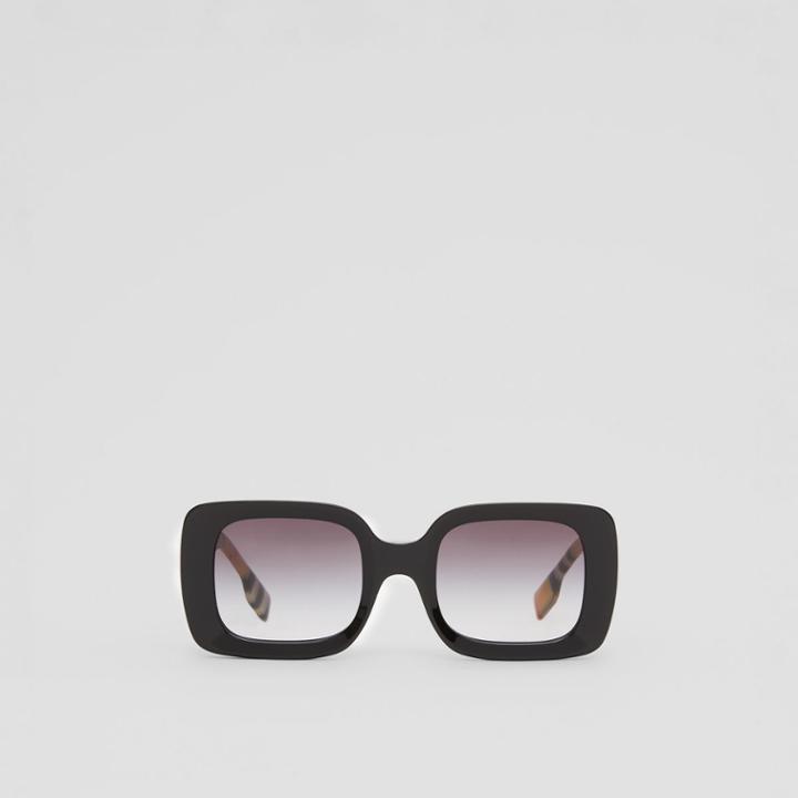 Burberry Burberry Vintage Check Detail Square Frame Sunglasses