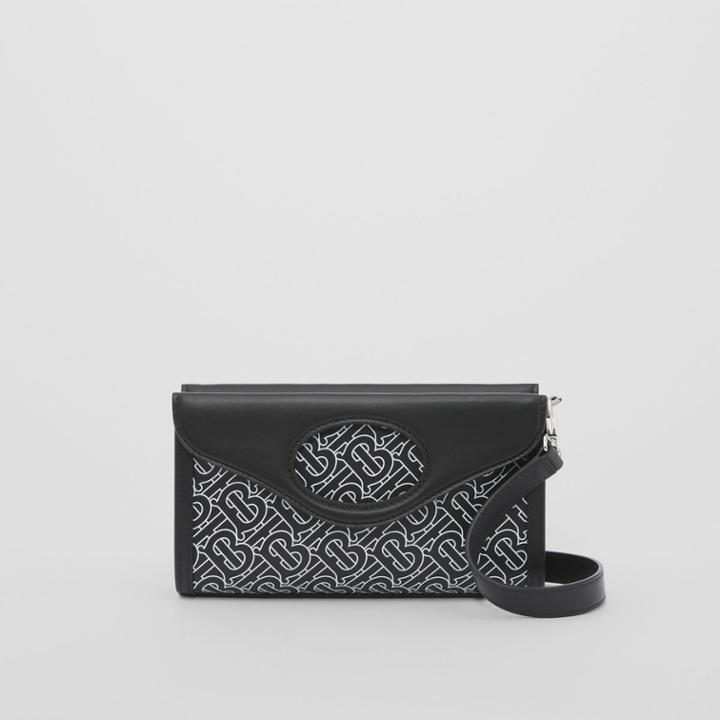 Burberry Burberry Monogram Print Leather Foldover Pocket Bag
