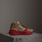 Burberry Burberry Vintage Check High-top Sneakers, Size: 41, Red