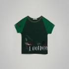 Burberry Burberry Raglan-sleeve Adventure Motif Cotton Blend T-shirt, Size: 6y