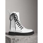 Burberry Burberry Leather Asymmetric Lace-up Boots, Size: 35