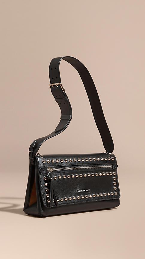 Burberry Smooth Leather Clutch Bag With Stud Detail