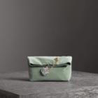Burberry Burberry The Small Pin Clutch In Velvet, Blue