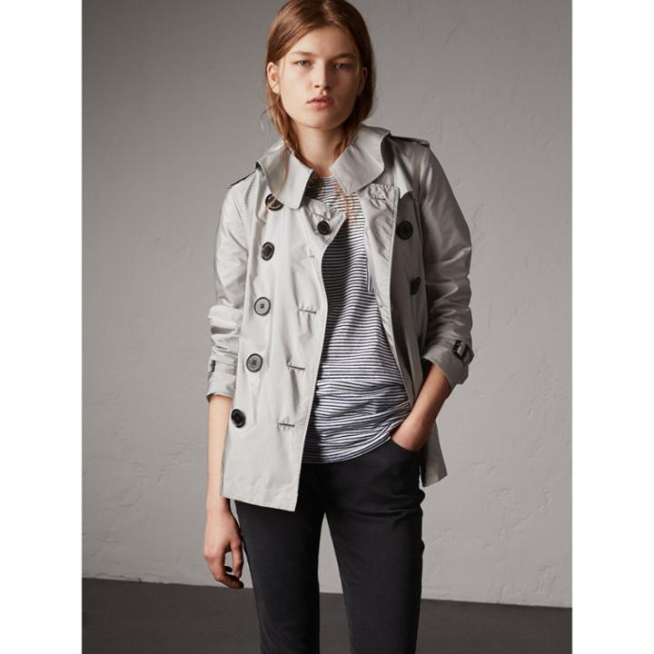 Burberry Burberry Showerproof Trench Coat, Size: 12, Grey